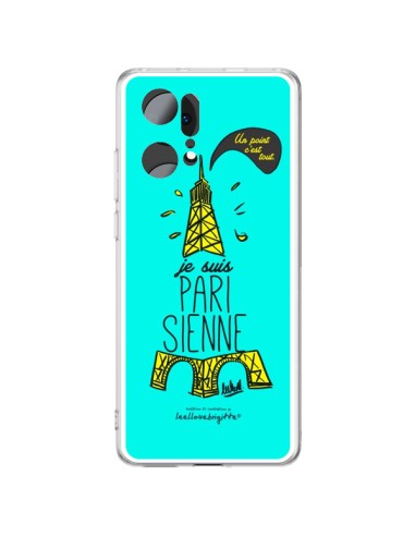 Coque Oppo Find X5 Pro Je suis Parisienne La Tour Eiffel Bleu - Leellouebrigitte