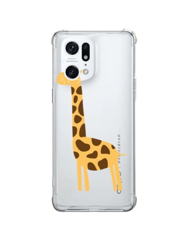 Coque Oppo Find X5 Pro Girafe Giraffe Animal Savane Transparente - Petit Griffin