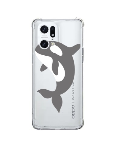 Coque Oppo Find X5 Pro Orque Orca Ocean Transparente - Petit Griffin