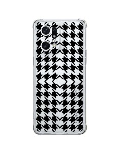 Coque Oppo Find X5 Pro Vichy Carre Noir Transparente - Petit Griffin