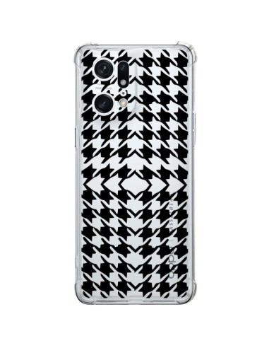 Coque Oppo Find X5 Pro Vichy Carre Noir Transparente - Petit Griffin