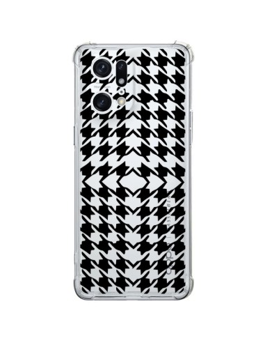 Oppo Find X5 Pro Case Vichy Carre Black Clear - Petit Griffin