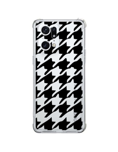 Coque Oppo Find X5 Pro Vichy Gros Carre noir Transparente - Petit Griffin