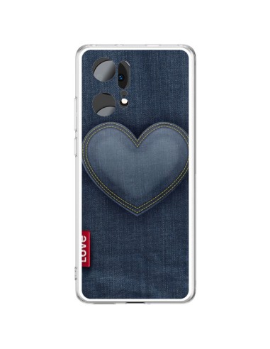 Coque Oppo Find X5 Pro Love Coeur en Jean - Lassana