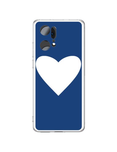 Coque Oppo Find X5 Pro Coeur Navy Blue Heart - Mary Nesrala
