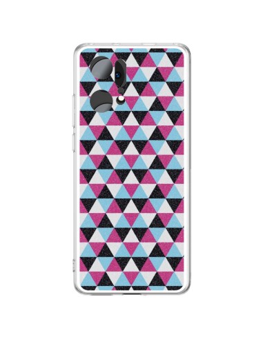 Coque Oppo Find X5 Pro Azteque Triangles Rose Bleu Gris - Mary Nesrala