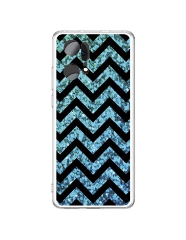 Coque Oppo Find X5 Pro Chevron Aqua Sparkle Triangle Azteque - Mary Nesrala