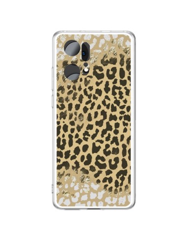 Cover Oppo Find X5 Pro Leopardo Dorato Golden - Mary Nesrala