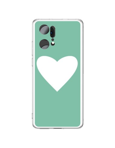 Coque Oppo Find X5 Pro Coeur Mint Vert - Mary Nesrala