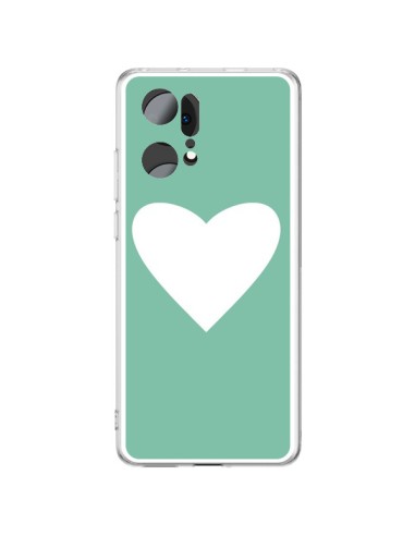 Cover Oppo Find X5 Pro Cuore Verde Menta - Mary Nesrala