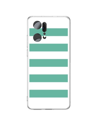 Coque Oppo Find X5 Pro Bandes Mint Vert - Mary Nesrala