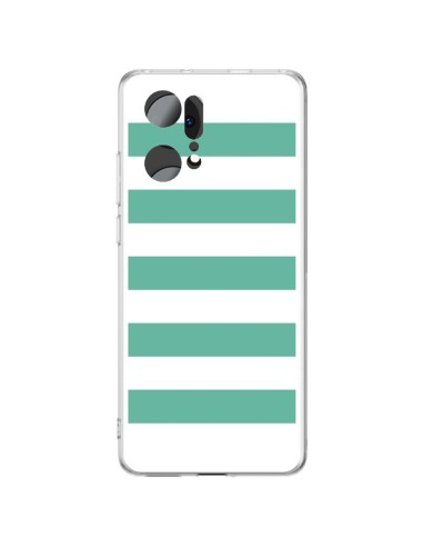 Cover Oppo Find X5 Pro Bande Verde Menta - Mary Nesrala