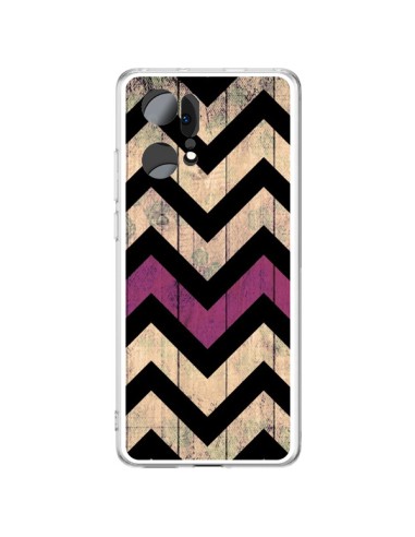 Coque Oppo Find X5 Pro Chevron Vintage Bois Wood - Mary Nesrala