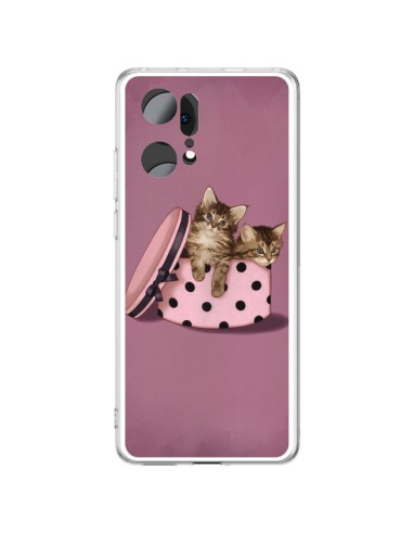 Cover Oppo Find X5 Pro Gattoon Gatto Kitten Boite Pois - Maryline Cazenave