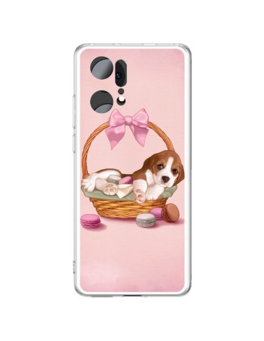 Coque Oppo Find X5 Pro Chien Dog Panier Noeud Papillon Macarons - Maryline Cazenave
