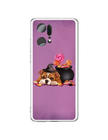 Coque Oppo Find X5 Pro Chien Dog Halloween Sorciere Chaudron Bonbon - Maryline Cazenave