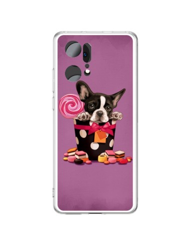 Cover Oppo Find X5 Pro Cane Boite Papillon Pois Bonbon - Maryline Cazenave