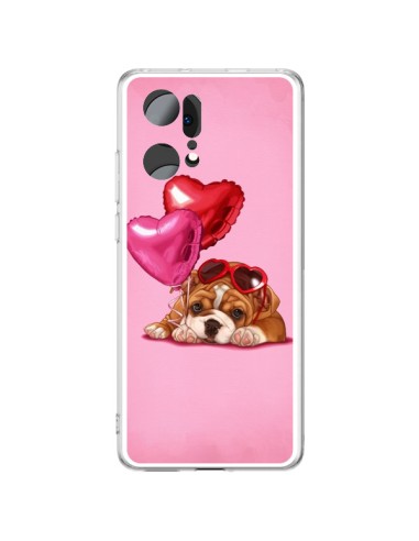 Coque Oppo Find X5 Pro Chien Dog Lunettes Coeur Ballon - Maryline Cazenave