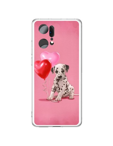 Coque Oppo Find X5 Pro Chien Dog Dalmatien Ballon Coeur - Maryline Cazenave