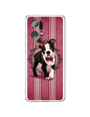 Cover Oppo Find X5 Pro Cane Gentleman Papillon Cappello - Maryline Cazenave