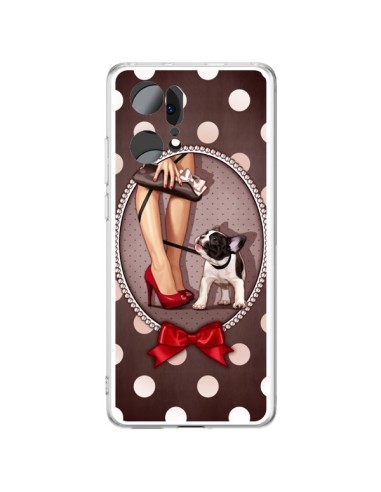 Cover Oppo Find X5 Pro Lady Jambes Cane Pois Papillon - Maryline Cazenave