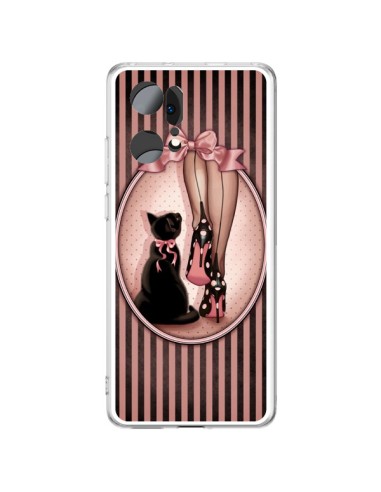Coque Oppo Find X5 Pro Lady Chat Noeud Papillon Pois Chaussures - Maryline Cazenave