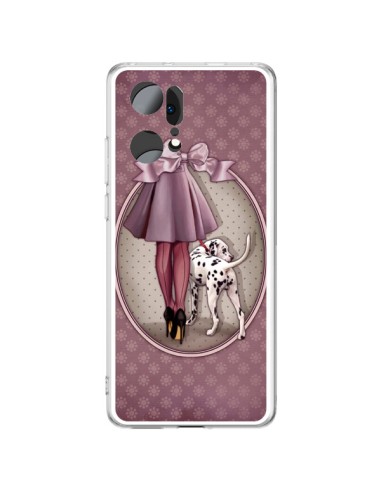 Coque Oppo Find X5 Pro Lady Chien Dog Dalmatien Robe Pois - Maryline Cazenave