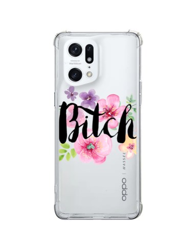 Cover Oppo Find X5 Pro Bitch Flower Fiori Trasparente - Maryline Cazenave