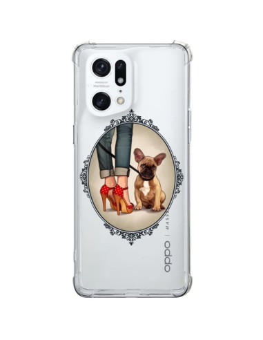 Oppo Find X5 Pro Case Lady Jambes Dog Bulldog Dog Clear - Maryline Cazenave