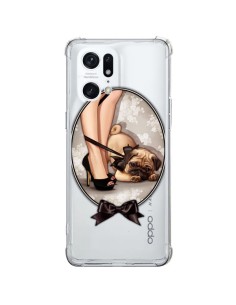 Oppo Find X5 Pro Case Lady Jambes Dog Bulldog Dog Bow tie Clear - Maryline Cazenave