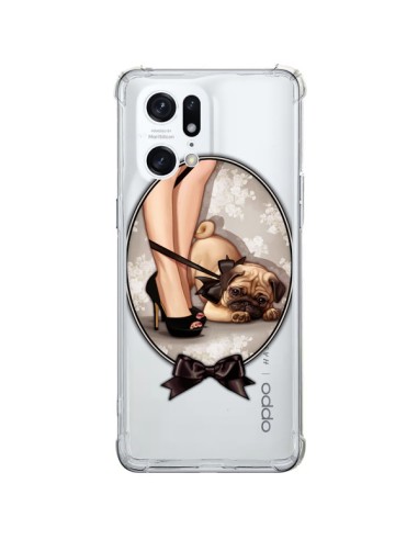 Oppo Find X5 Pro Case Lady Jambes Dog Bulldog Dog Bow tie Clear - Maryline Cazenave