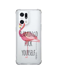 Cover Oppo Find X5 Pro  Fenicottero Flamingo Fuck Trasparente - Maryline Cazenave