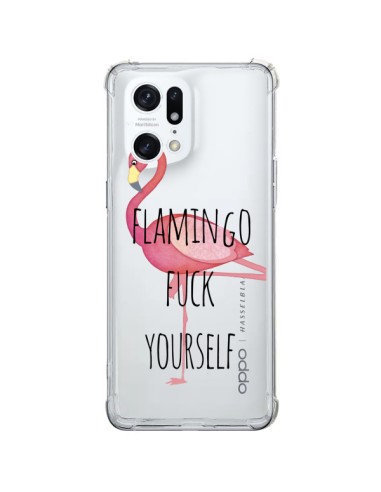 Cover Oppo Find X5 Pro  Fenicottero Flamingo Fuck Trasparente - Maryline Cazenave