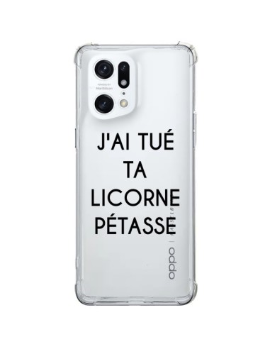 Coque Oppo Find X5 Pro Tué Licorne Pétasse Transparente - Maryline Cazenave