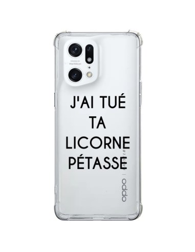 Cover Oppo Find X5 Pro Tué Licorne Pétasse Trasparente Unicorno - Maryline Cazenave