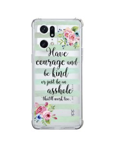 Oppo Find X5 Pro Case Courage, Kind, Asshole Clear - Maryline Cazenave