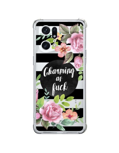 Oppo Find X5 Pro Case Charming as Fuck Flowerss Clear - Maryline Cazenave