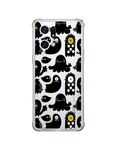 Cover Oppo Find X5 Pro Monsters Pattern Mostri Trasparente - Maria Jose Da Luz