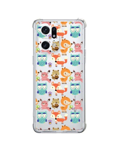 Coque Oppo Find X5 Pro Renard Ecureuil Lapin Hibou Transparente - Maria Jose Da Luz