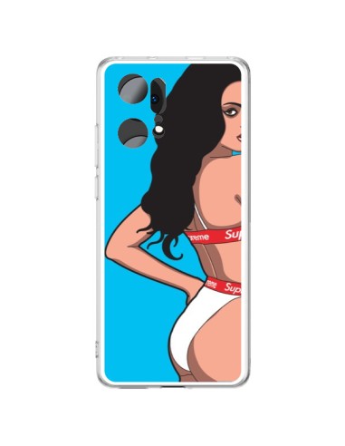 Coque Oppo Find X5 Pro Pop Art Femme Bleu - Mikadololo