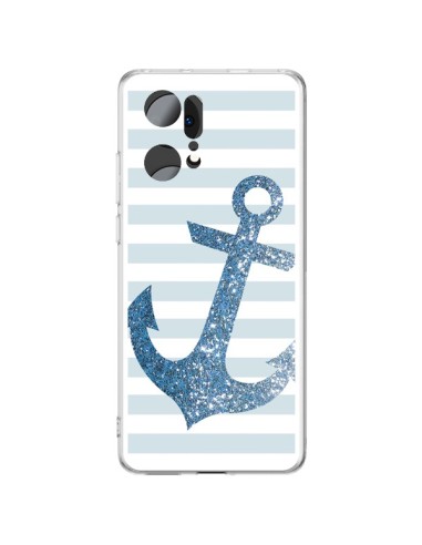 Coque Oppo Find X5 Pro Ancre Bleu Navire - Monica Martinez