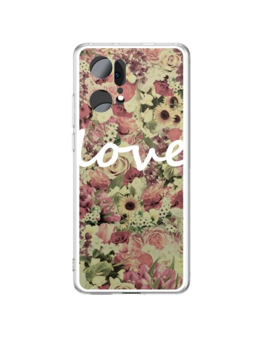 Coque Oppo Find X5 Pro Love Blanc Flower - Monica Martinez