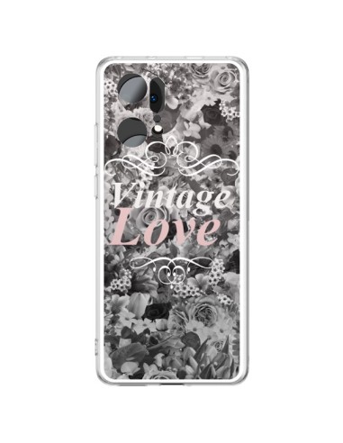 Coque Oppo Find X5 Pro Vintage Love Noir Flower - Monica Martinez