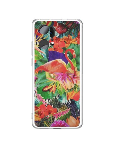 Coque Oppo Find X5 Pro Tropical Flamant Rose - Monica Martinez