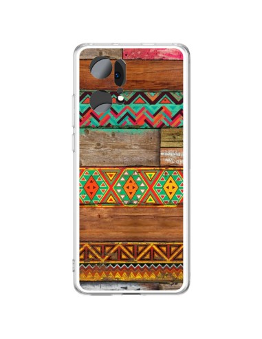 Cover Oppo Find X5 Pro Indian Wood Legno Azteque - Maximilian San
