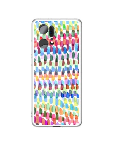 Coque Oppo Find X5 Pro Artsy Strokes Stripes Colorful - Ninola Design