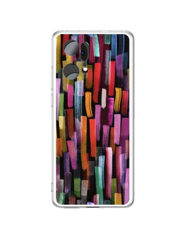 Coque Oppo Find X5 Pro Colorful Brushstrokes Black - Ninola Design