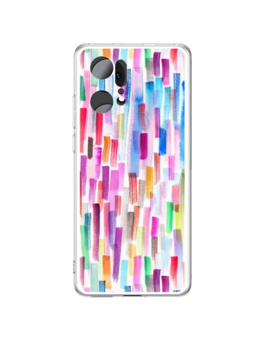 Coque Oppo Find X5 Pro Colorful Brushstrokes Multicolored - Ninola Design