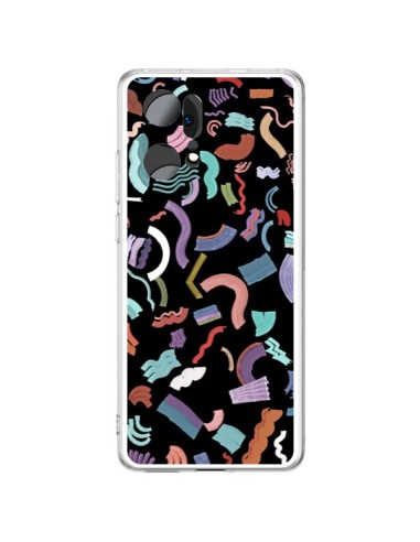 Cover Oppo Find X5 Pro Curly and Zigzag Stripes Nero - Ninola Design