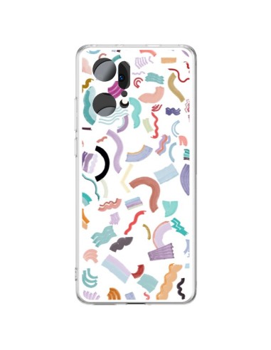 Cover Oppo Find X5 Pro Curly and Zigzag Stripes Bianco - Ninola Design